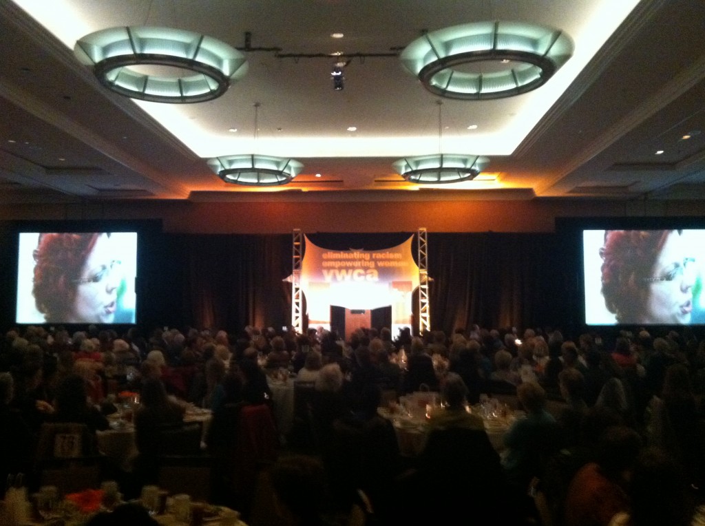 2013 'We Believe' Luncheon video playing at the Westin Charlotte
